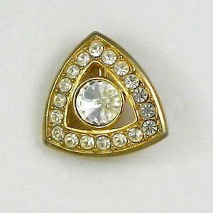 Triangle Rivoli Crystal Pendant Vintage Unsigned